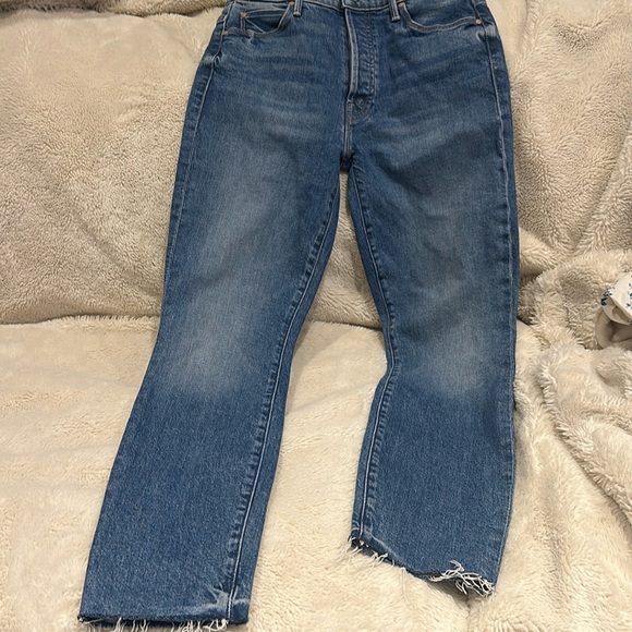 Mother the stunner frayed step hem ankle skinny jeans